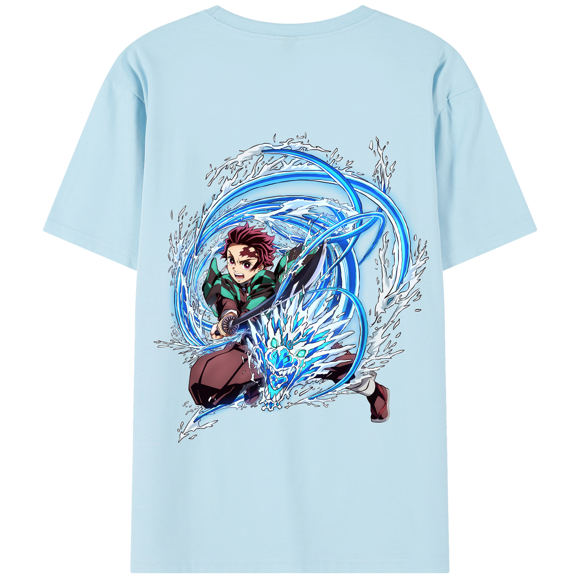 （画像用） 鬼滅の刃 竈門 炭治郎／かまど たんじろう Kamado Tanjirou 綿100％半袖Tシャツ（背面プリント）